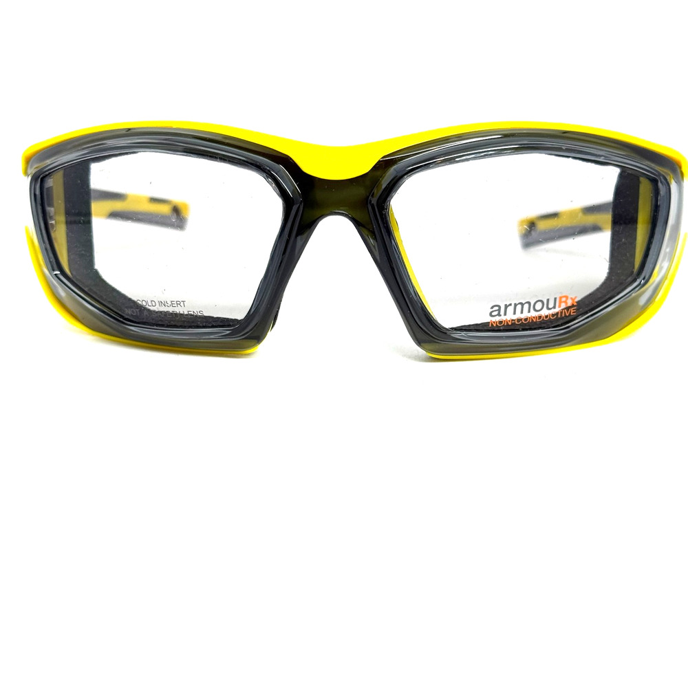 ArmouRx Safety Eyeglasses Frames 6007 ARX Black Yellow Wrap Z87-2+ 19591‎
